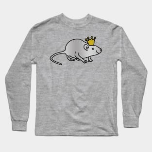 Metal Rat wearing a Gold Crown Long Sleeve T-Shirt